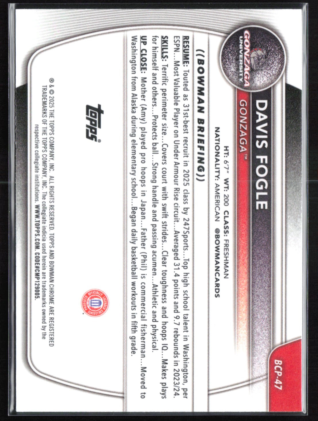 Davis Fogle 1st Bowman Reptilian