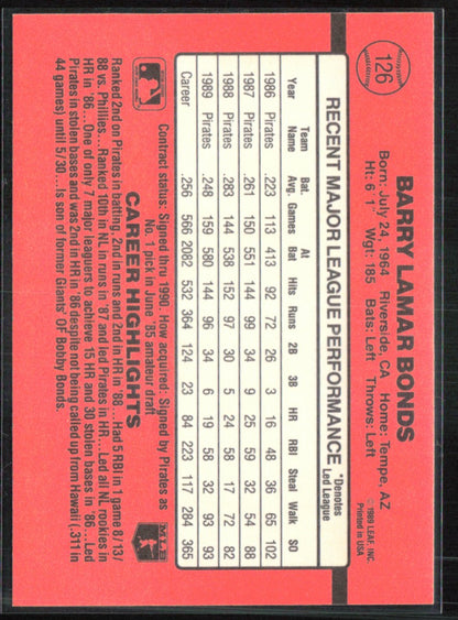 Barry Bonds 1990 Conruss