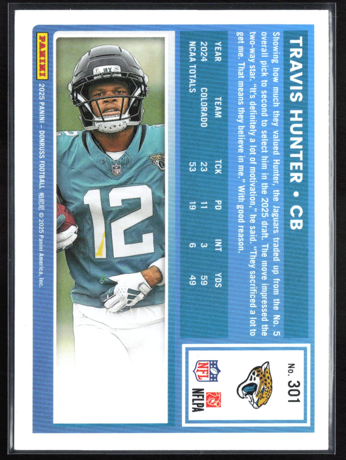Travis Hunter RC Blue Press Proof