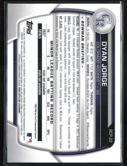 Dyan Jorge 1st Bowman Mojo