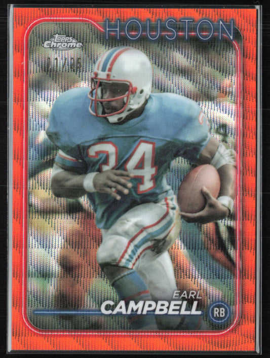 Earl Campbell Orange Wave /25 2025 Topps Chrome
