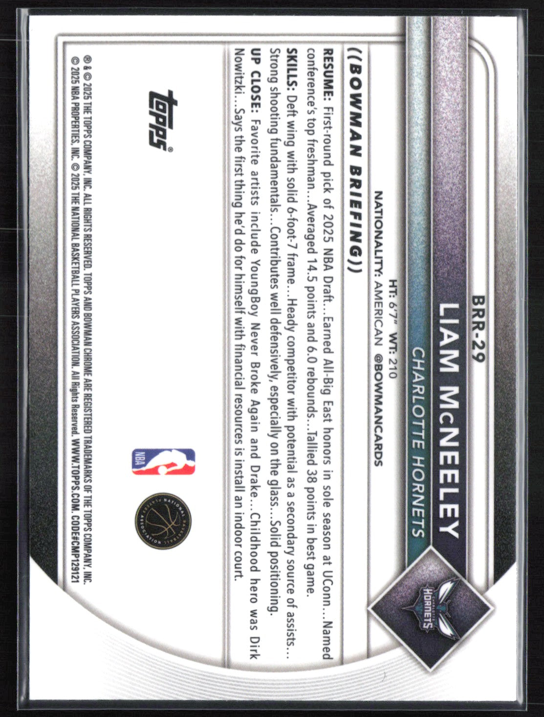 Liam McNeeley RC Red Rookie Logo