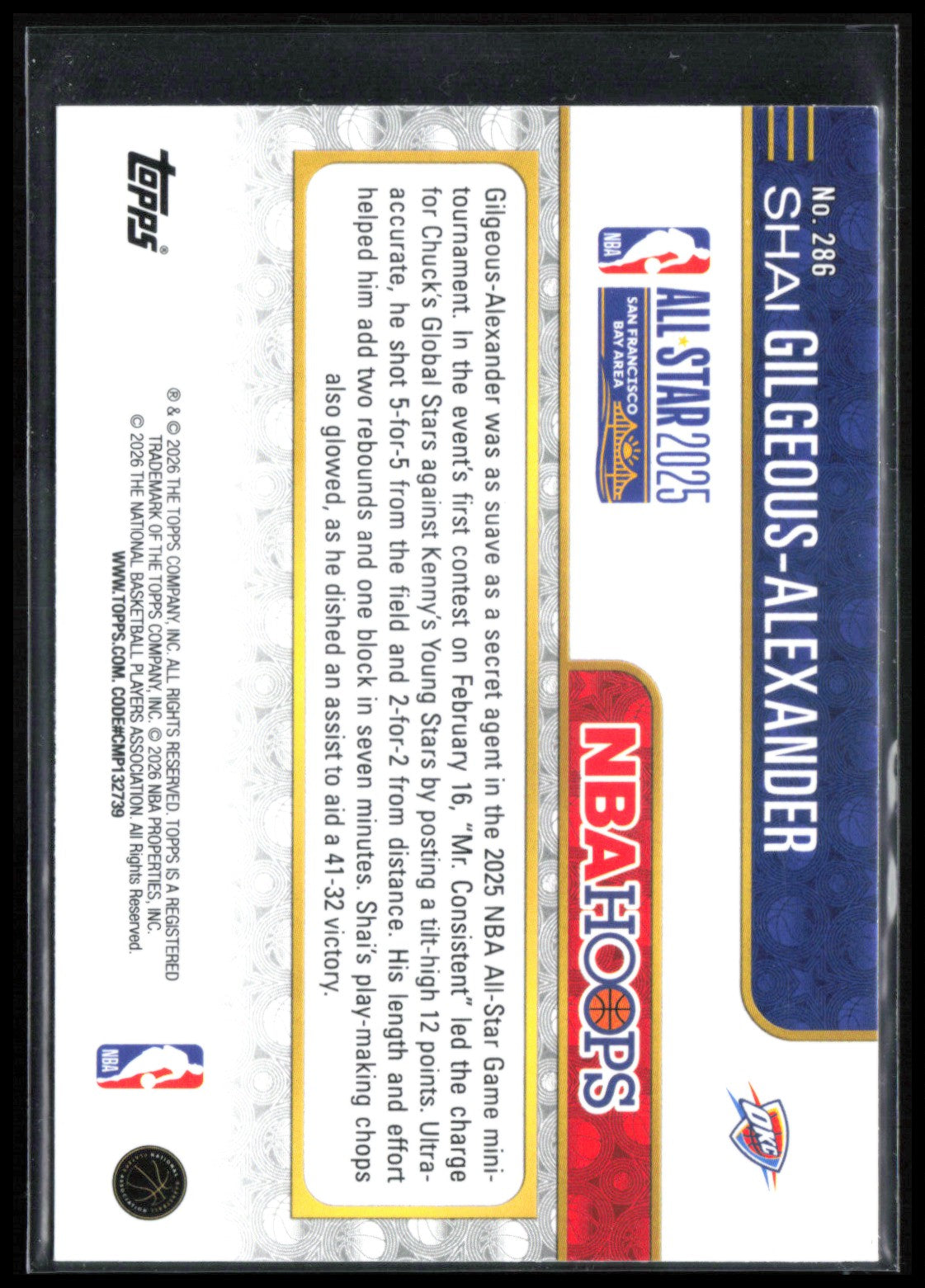 Shai Gilgeous-Alexander 2025 Topps NBA Hoops