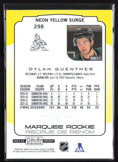 Dylan Guenther RC Neon Yellow Surge
