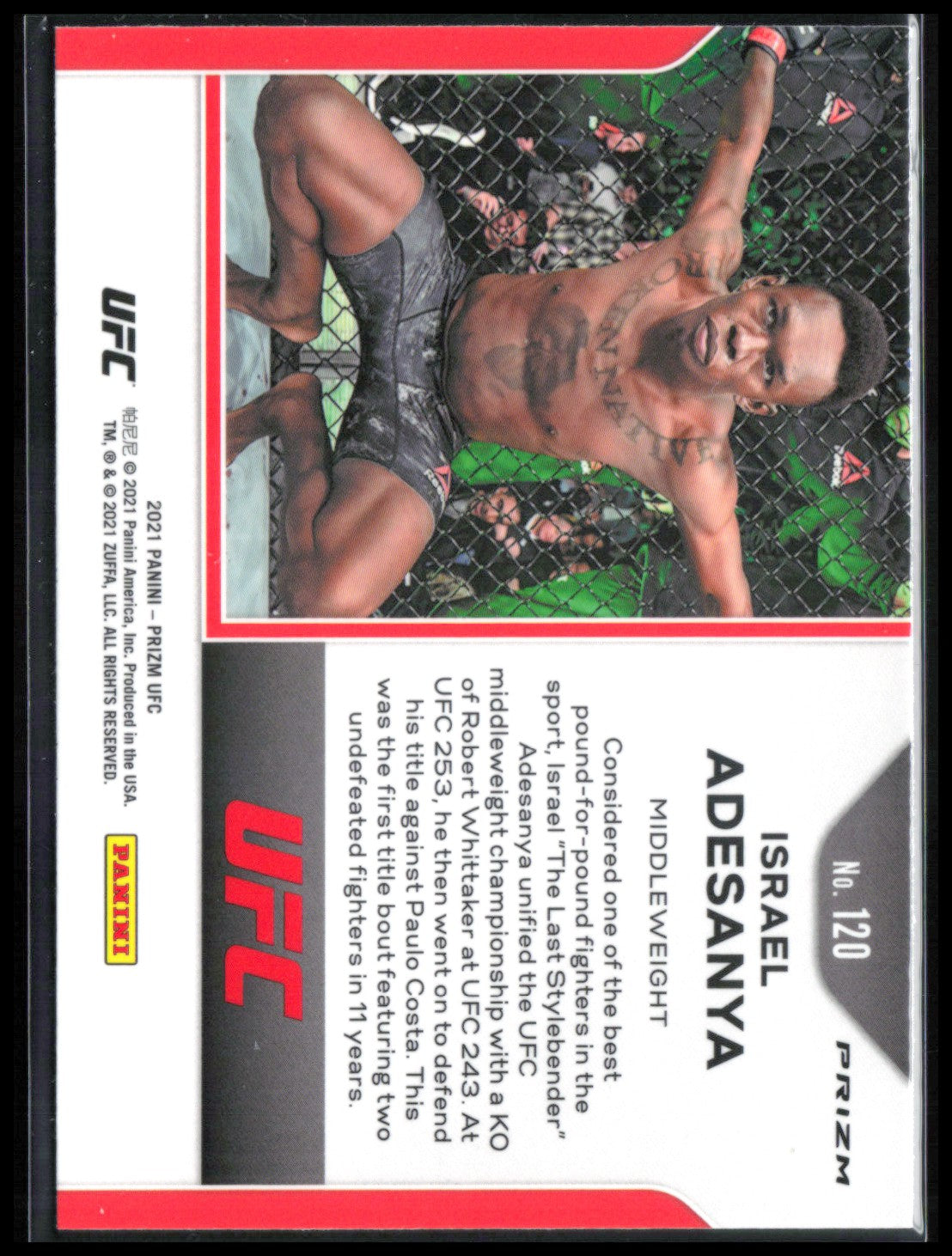 Israel Adesanya Green Prizm 2021 Prizm UFC