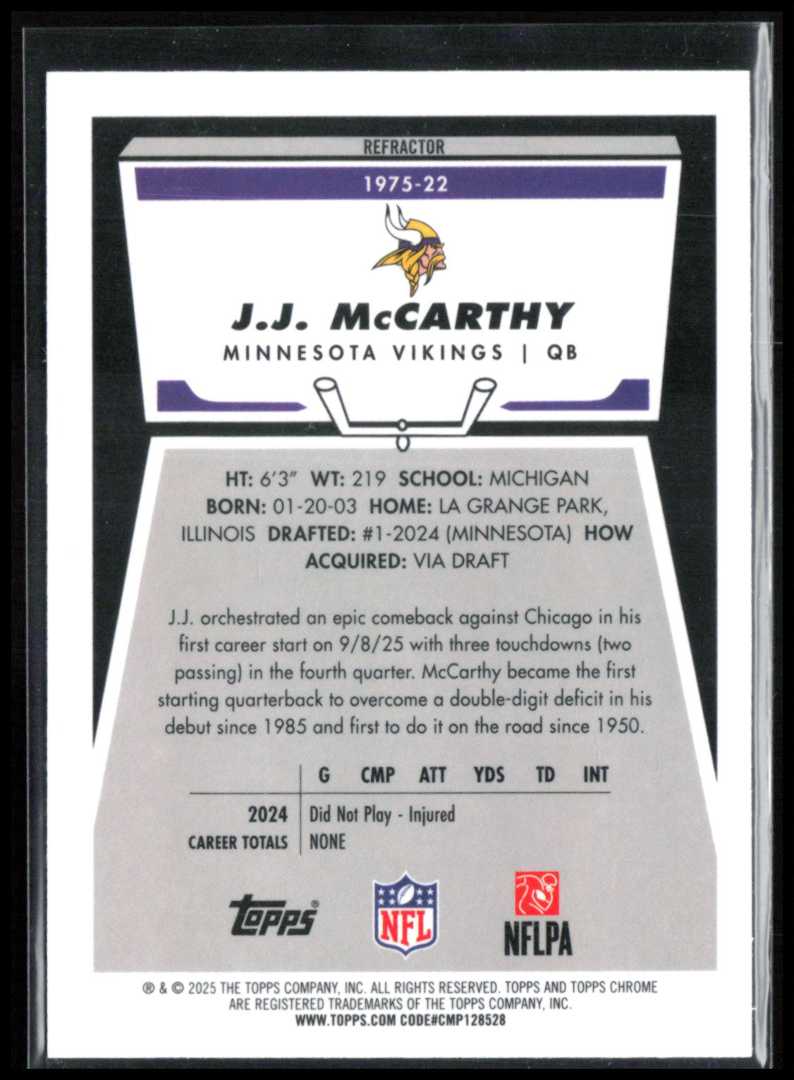 J.J. McCarthy Refractor