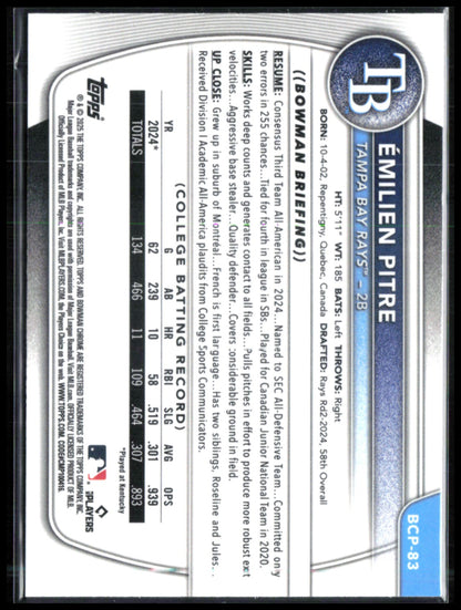 Emilien Pitre 1st Bowman Wave /350