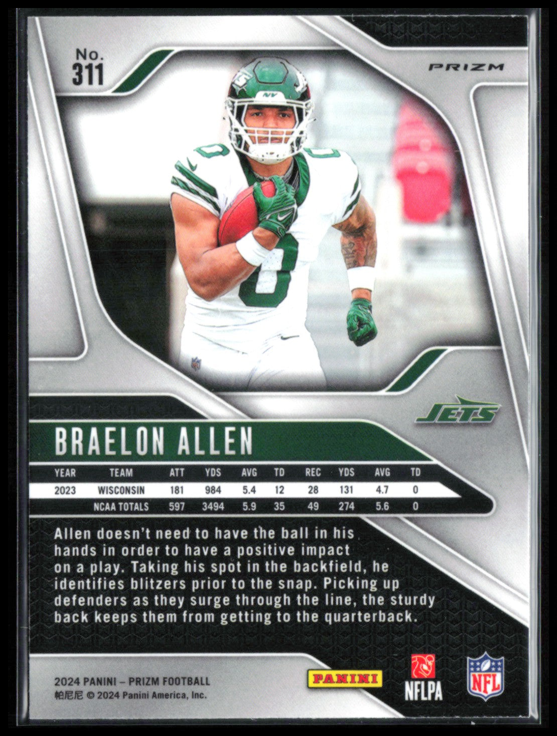 Braelon Allen RC Silver Prizm