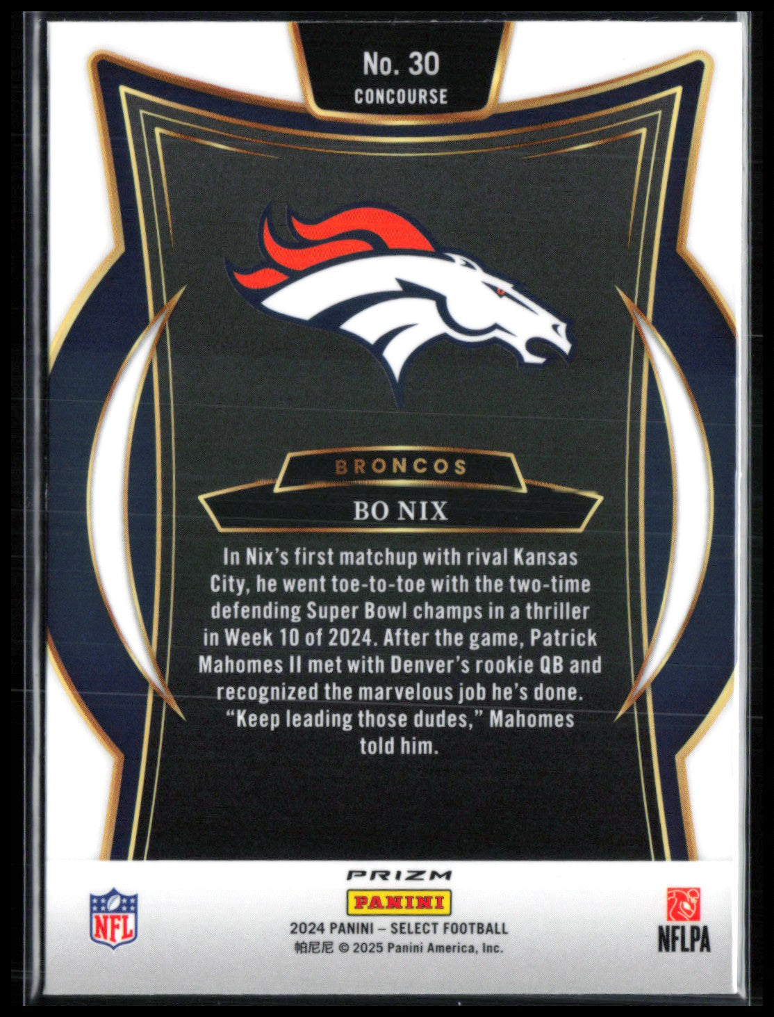 Bo Nix RC RWB Shock 2024 Select Concourse