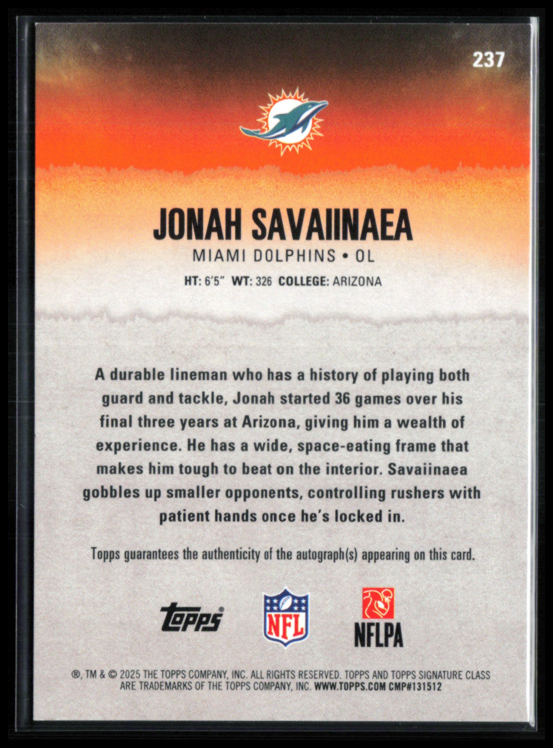 Jonah Savaiinaea RC Auto /275