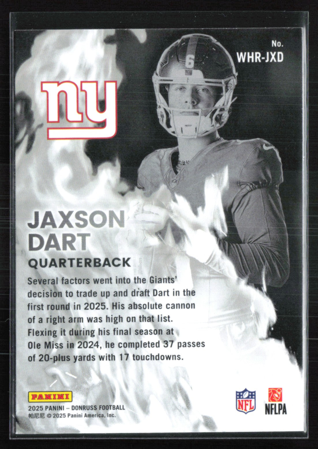 2025 Panini Phoenix Regeneration 6 Jaxson Dart RC White-Hot