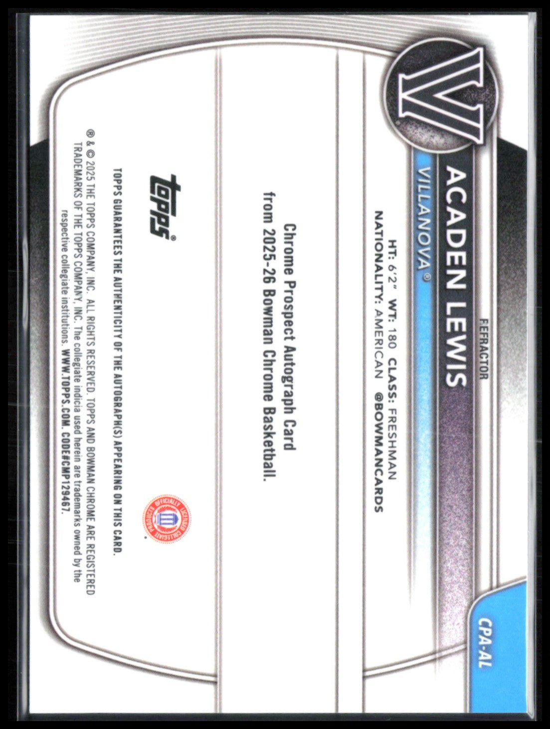 Acaden Lewis 1st Bowman Auto /499 Refractor