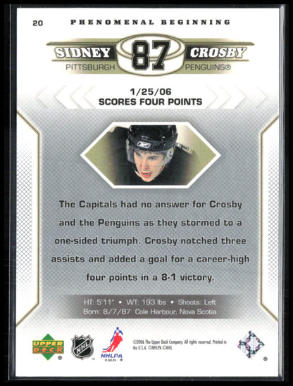 Sidney Crosby Phenomenal Beginning 2005 UD