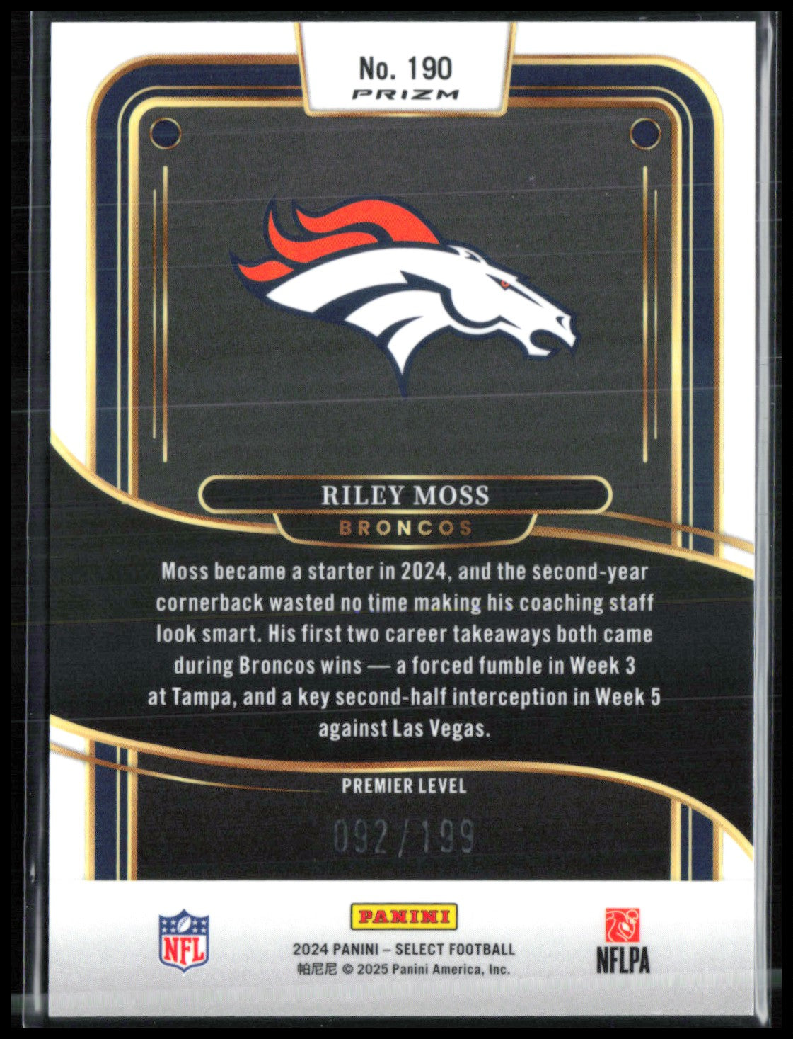 Riley Moss White Shock /199 Premier Level