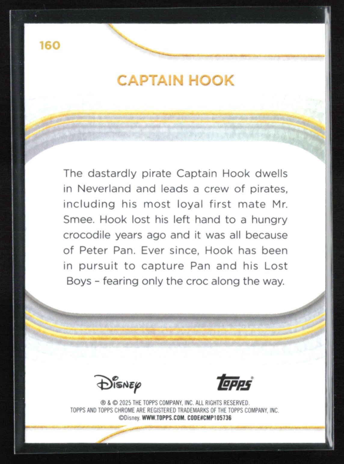 Captain Hook 2025 Topps Chrome Disney