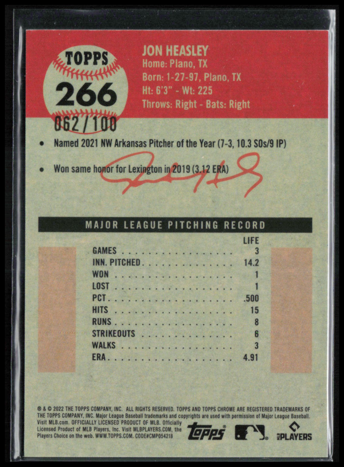 Jon Heasley RC Pink Atomic Refractor /100