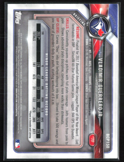 Vladimir Guerrero Jr. 2018 Bowman Chrome Prospects