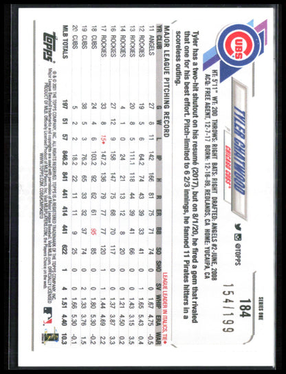 Tyler Chatwood Crackle Foil /199