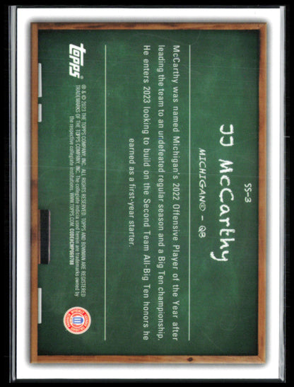 JJ McCarthy Studious Stats 2023 Bowman's Best U.