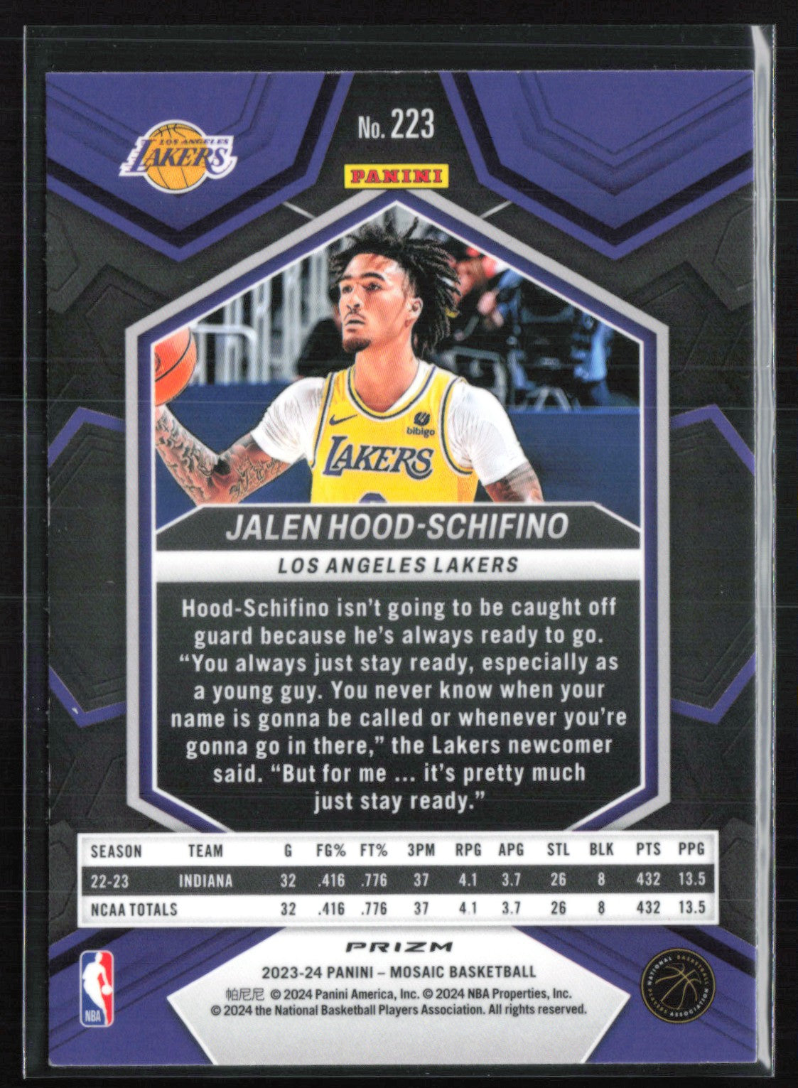 Jalen Hood-Schifino RC Holo