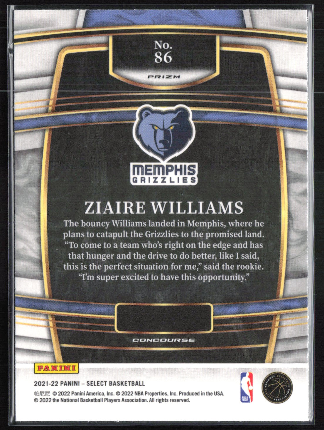 Ziaire Williams RC Blue Shimmer