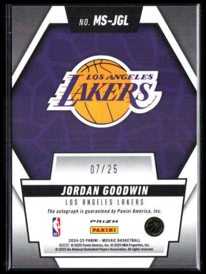 Jordan Goodwin Auto Orange /25 Scripts 2024-25 Mosaic