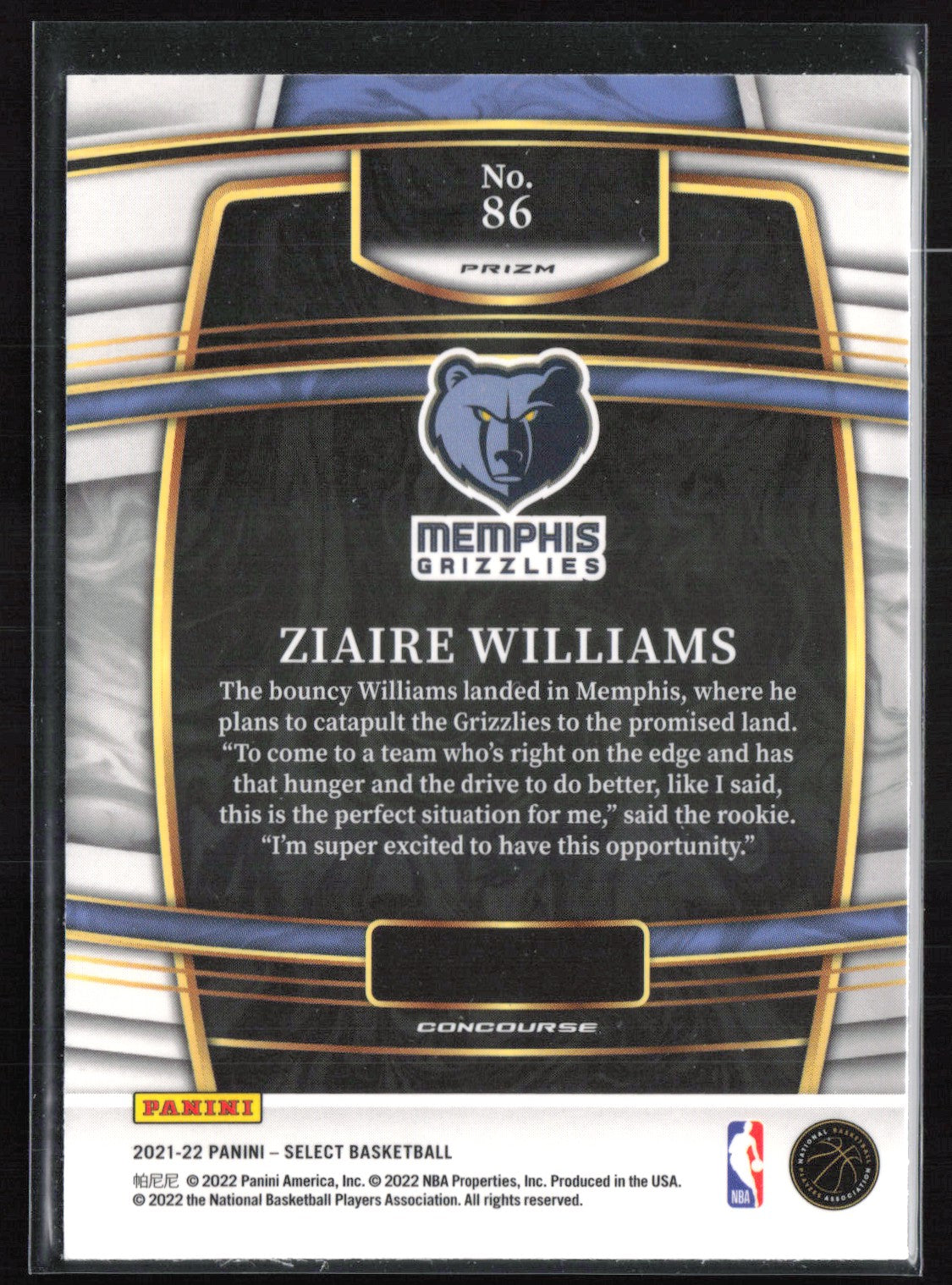 Ziaire Williams RC Blue Shimmer