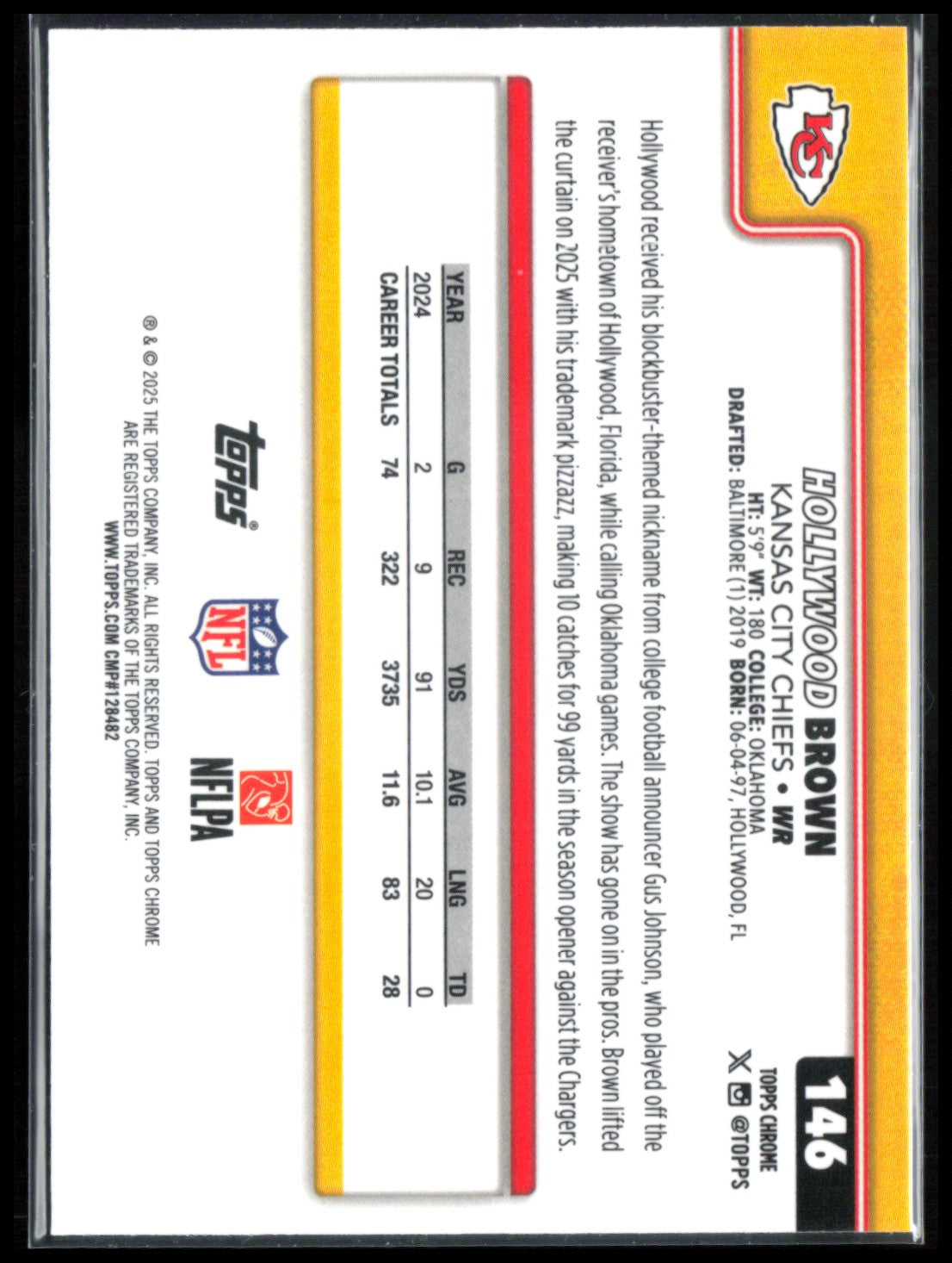 Hollywood Brown Lightboard SSP 2025 Topps Chrome