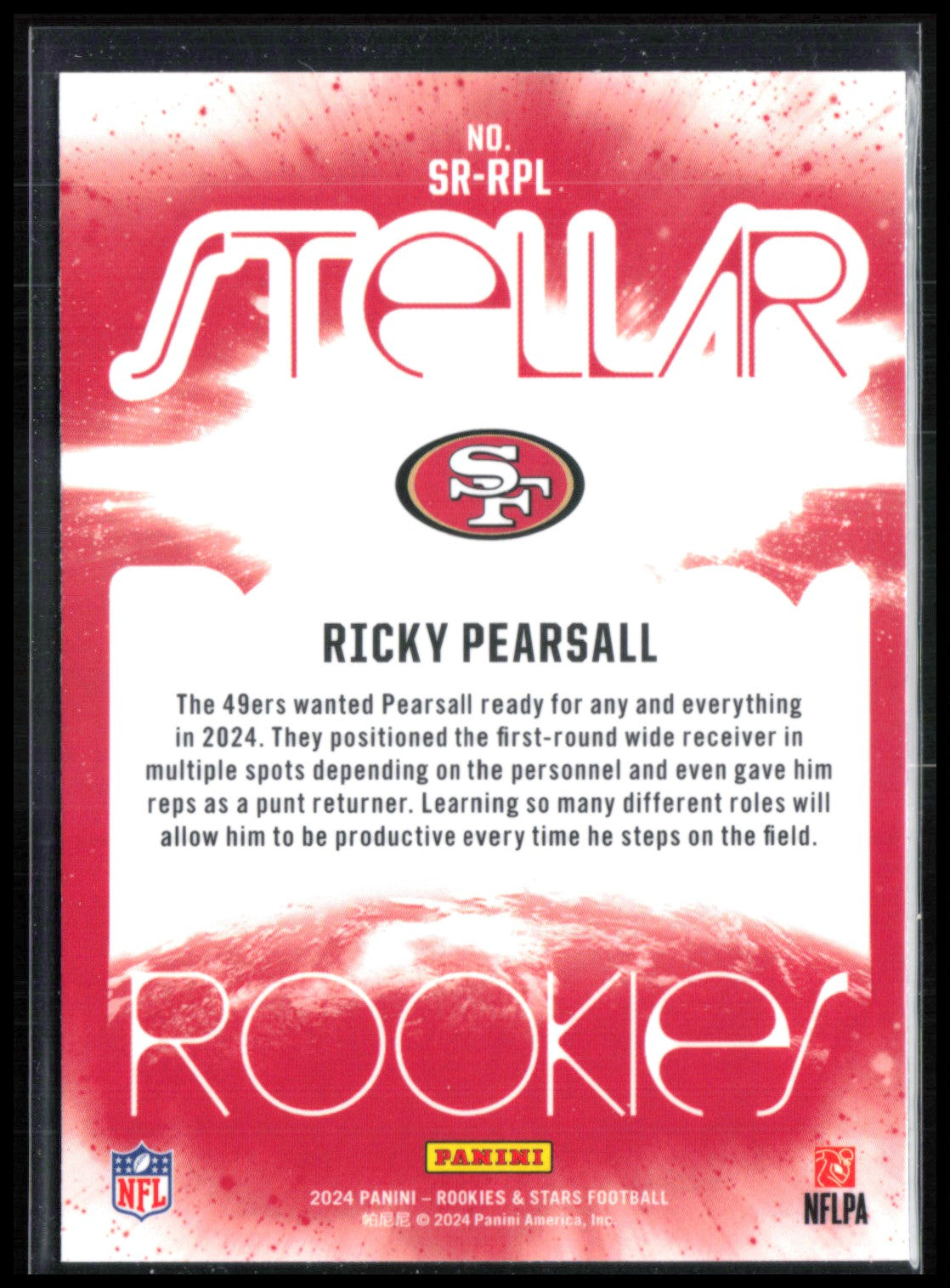 Ricky Pearsall RC Stellar Rookies Holo
