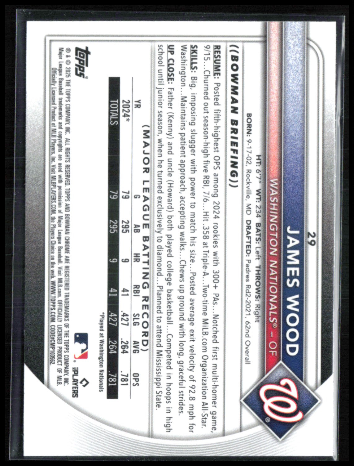 James Wood RC Mojo 2026 Bowman Chrome