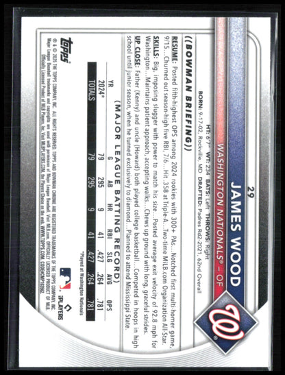 James Wood RC Mojo 2026 Bowman Chrome