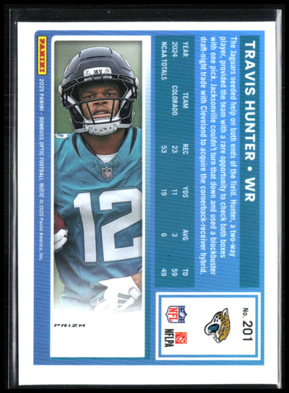 Travis Hunter RC Holo 2025 Optic Rated Rookie