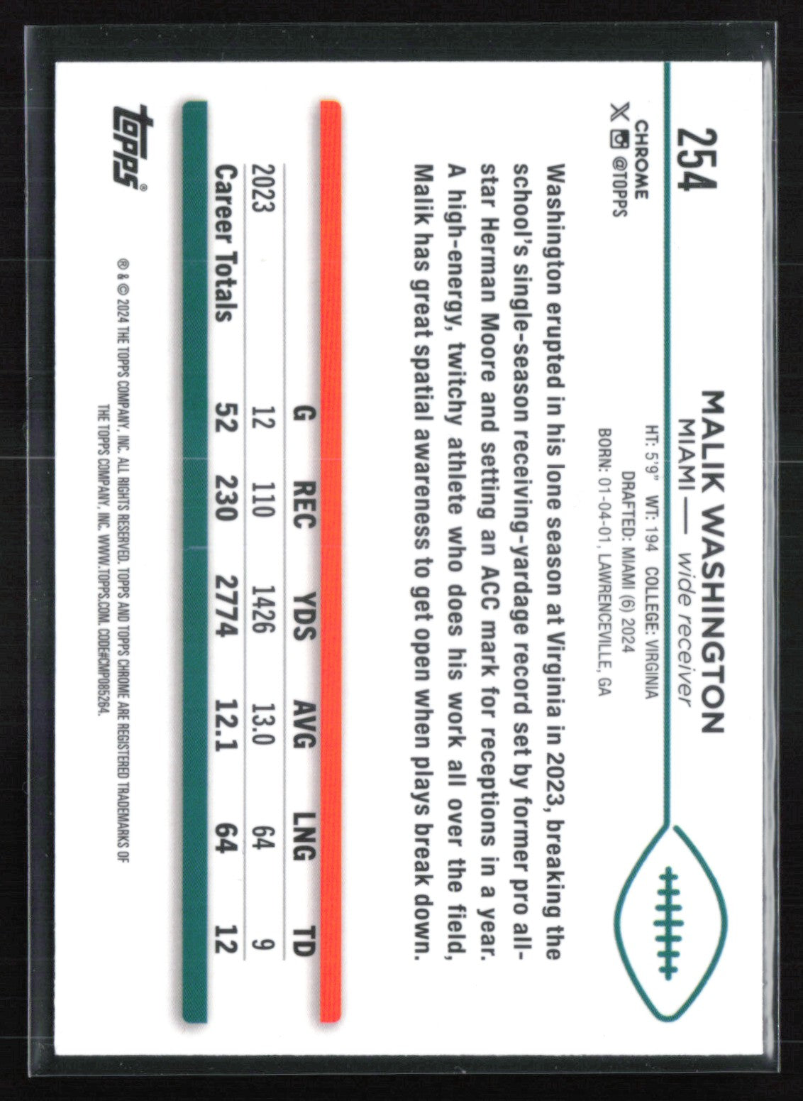 Malik Washington RC X-Fractor