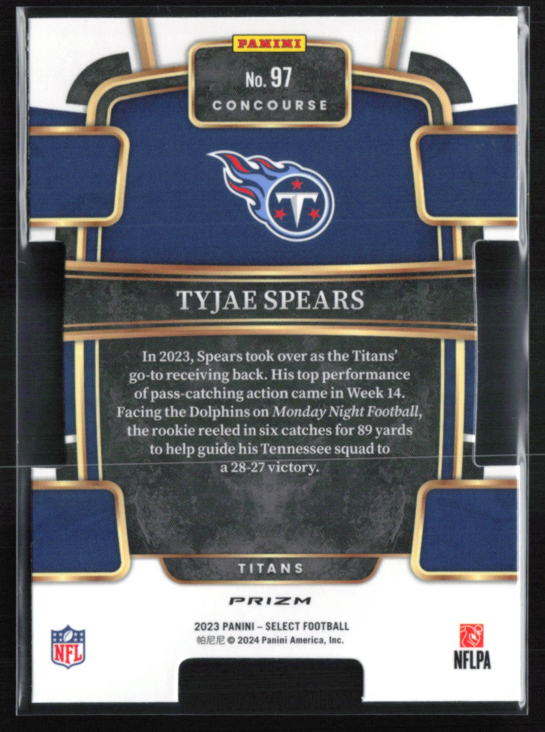Tyjae Spears RC Red Yellow Die-Cut