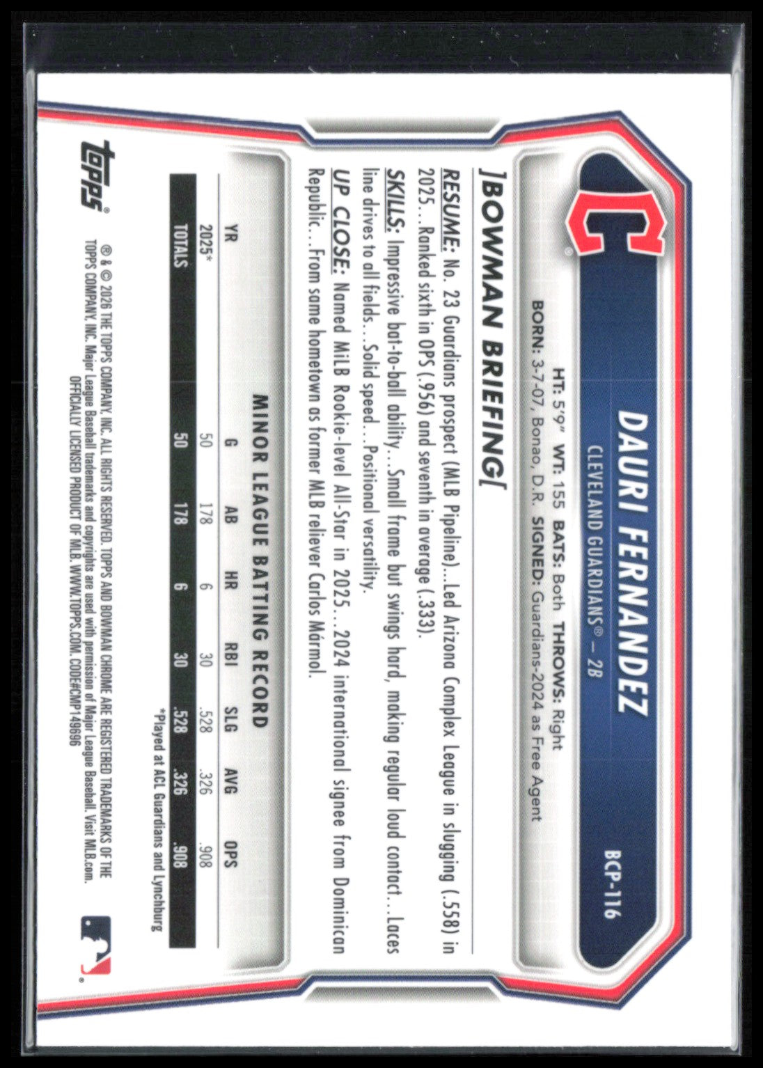 Dauri Fernandez 1st Bowman Mojo