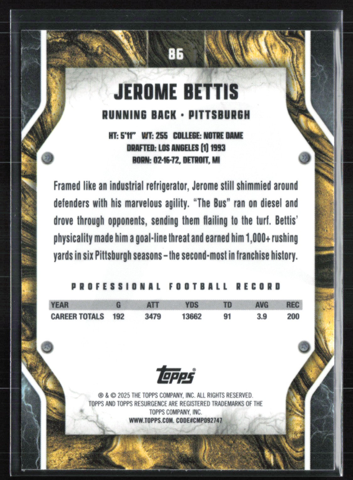 Jerome Bettis Blue