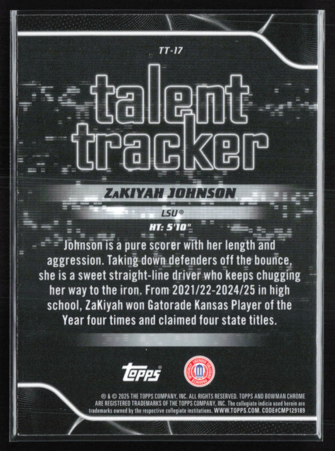 ZaKiyah Johnson Talent Tracker