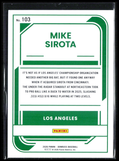 Mike Sirota Rated Prospect Green Laser