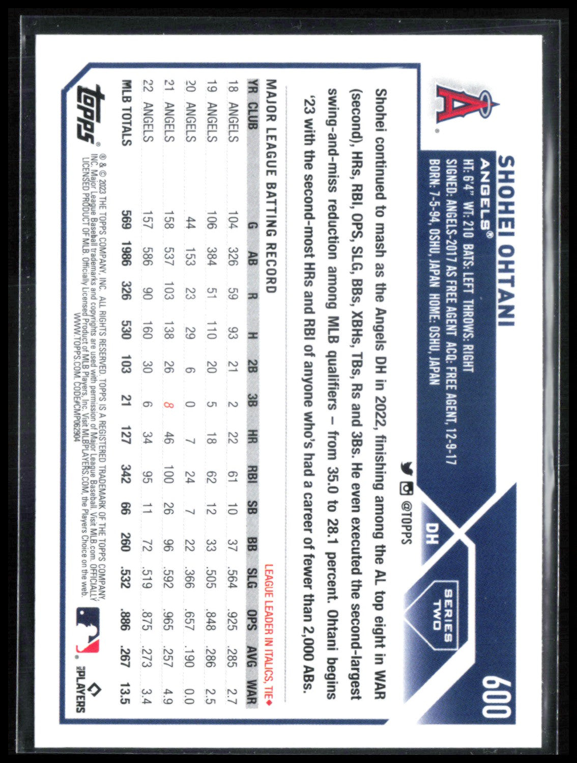 Shohei Ohtani 2023 Topps