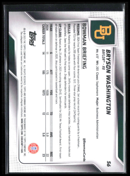 Bryson Washington 1st Bowman /325