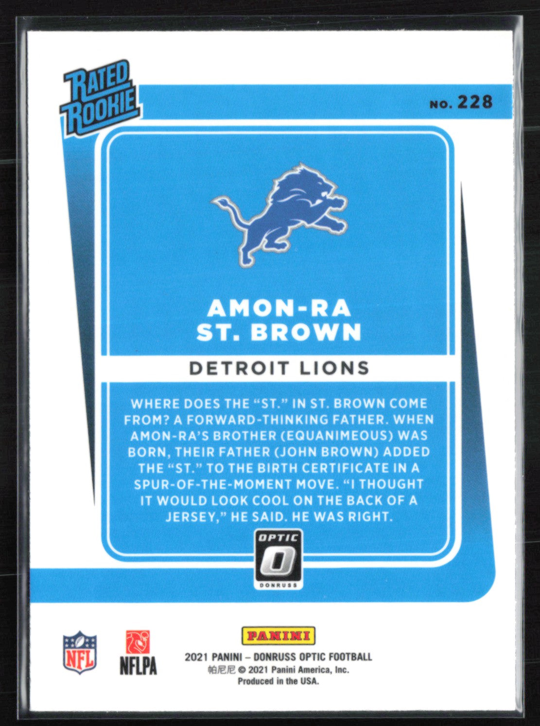 Amon-Ra St. Brown RC Optic Rated Rookie