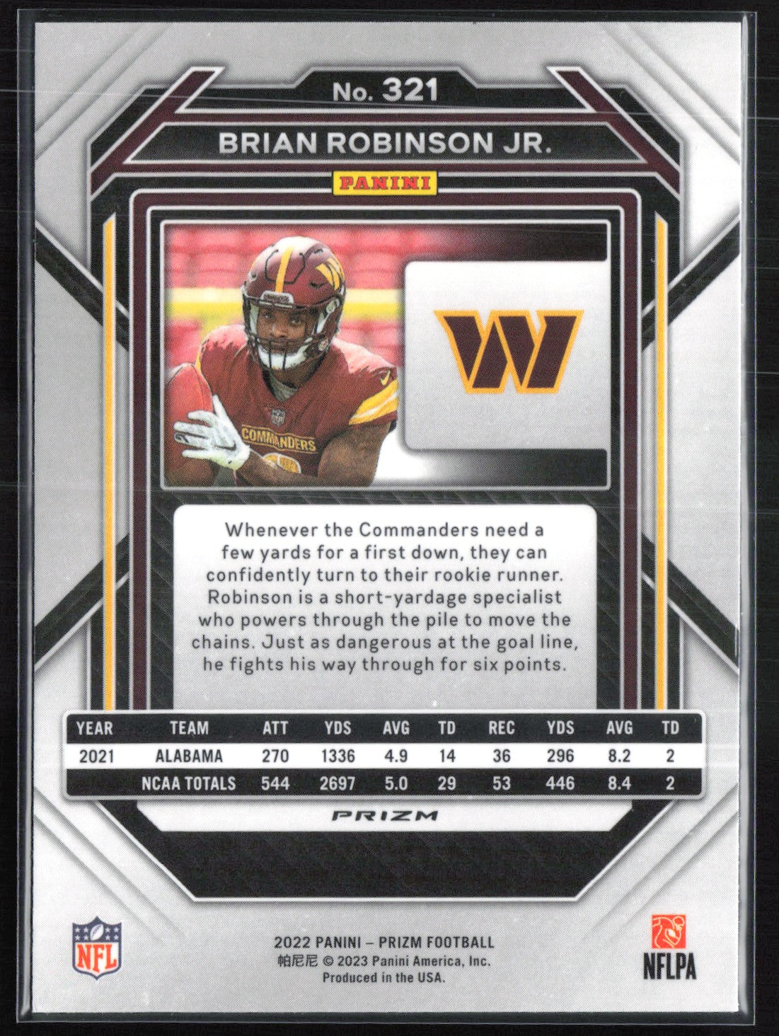 Brian Robinson Jr. RC Green Prizm