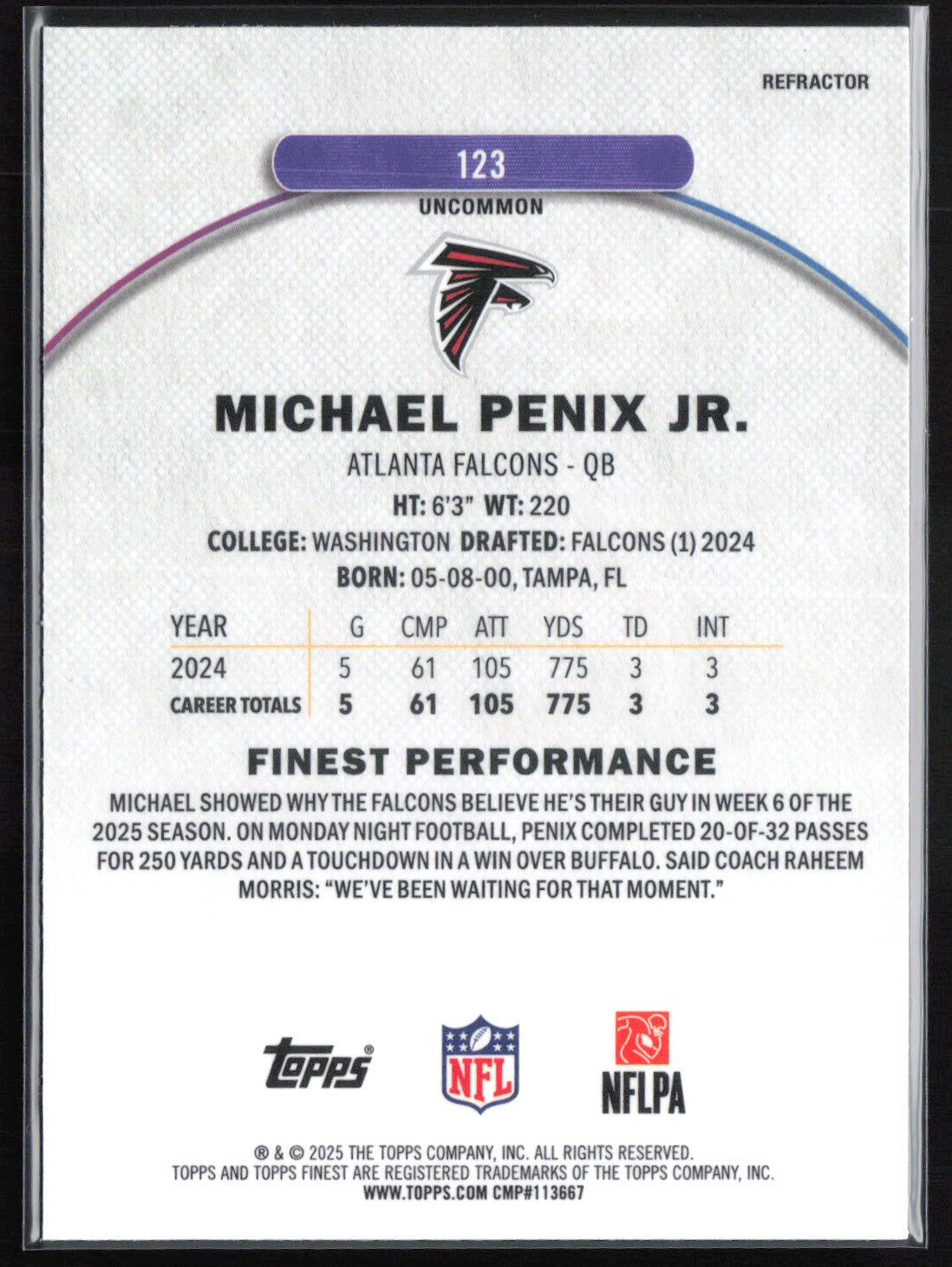 Michael Penix Jr Refractor