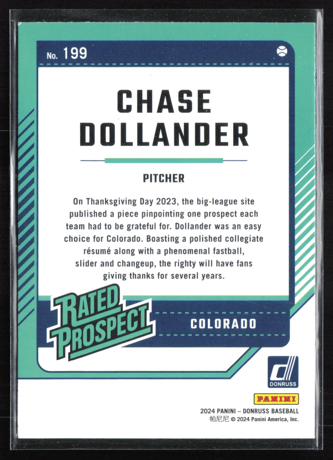 Chase Dollander Rated Prospect Liberty Parallel