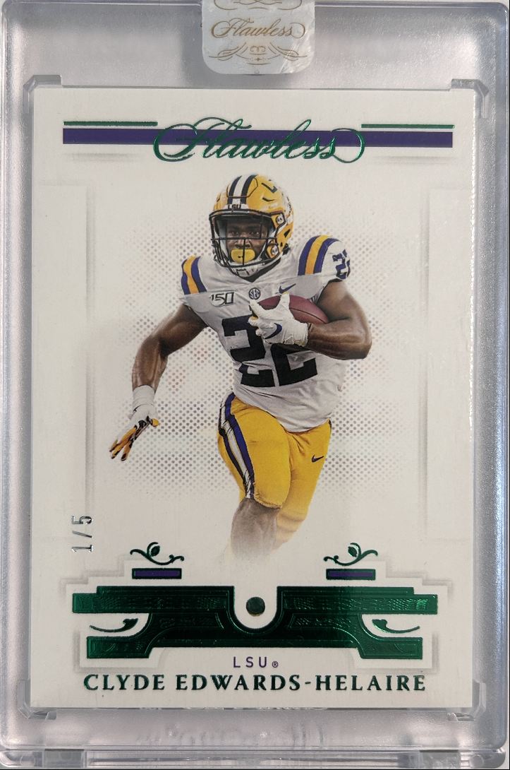 Clyde Edwards-Helaire 1/5 Emerald 2021 Flawless Collegiate (Emerald Gem is Certified Authentic)