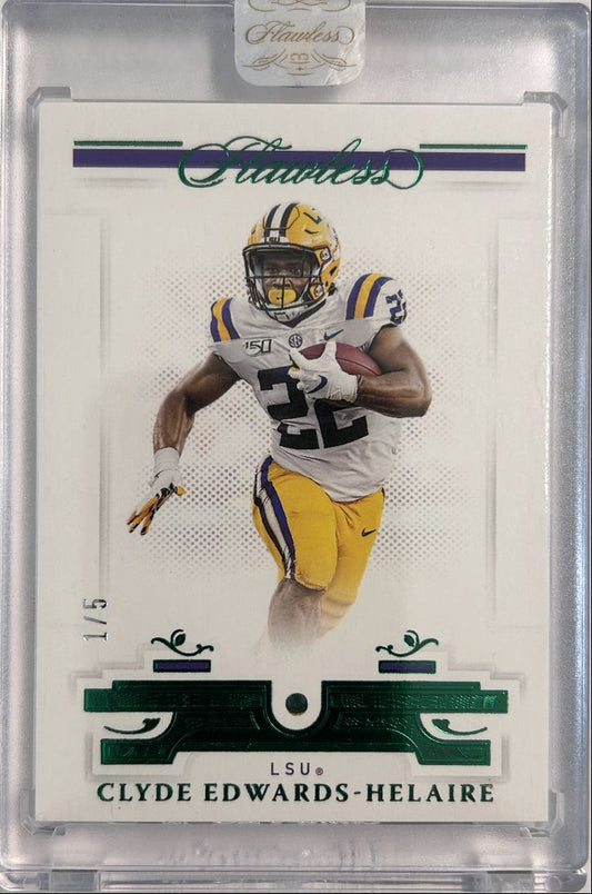 Clyde Edwards-Helaire 1/5 Emerald 2021 Flawless Collegiate (Emerald Gem is Certified Authentic)