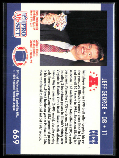 Jeff George 1991 Pro Set