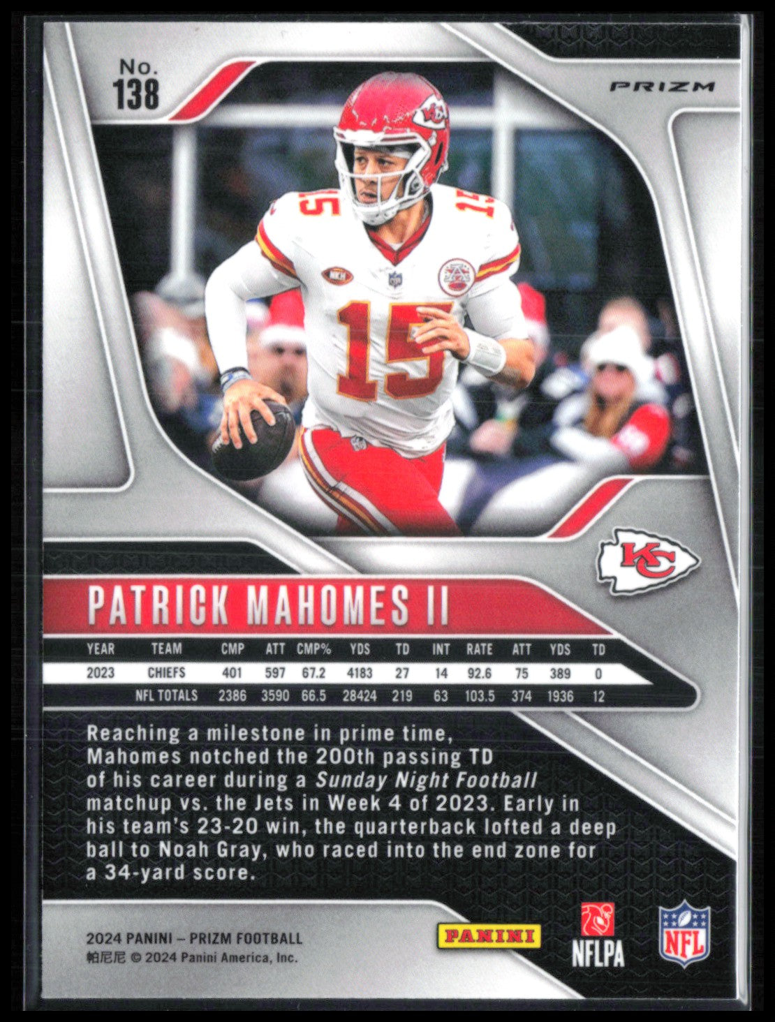 Patrick Mahomes II Neon Green Pulsar Prizm