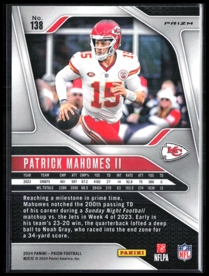 Patrick Mahomes II Neon Green Pulsar Prizm