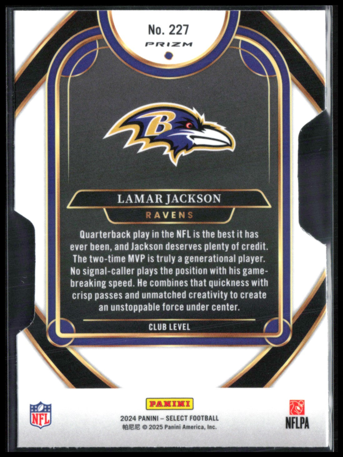 Lamar Jackson Silver DIe-Cut